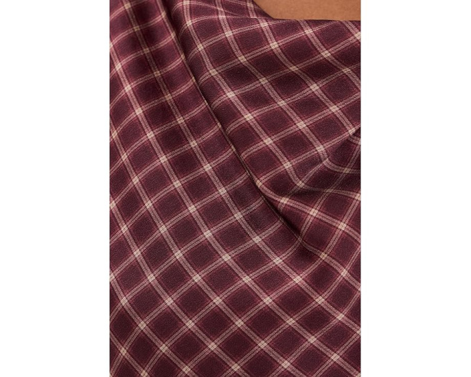 Блуза Vince Ombre Plaid с капюшоном и коротким рукавом