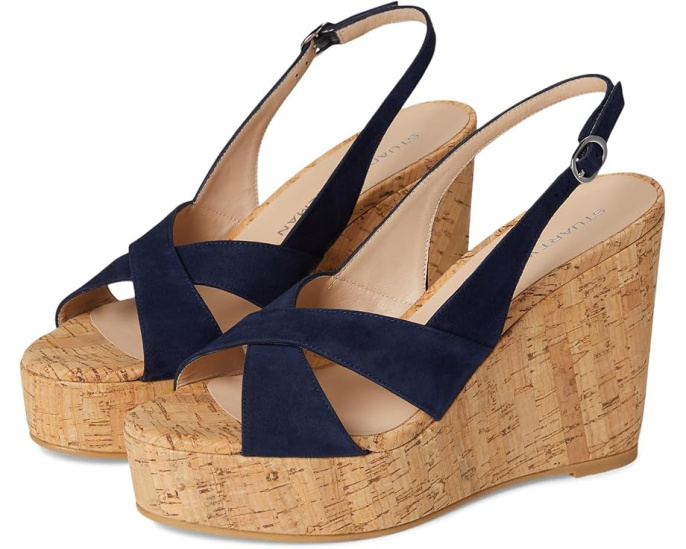 Сандалии Stuart Weitzman Dayna Slingback Wedge на танкетке с ремешком через пятку