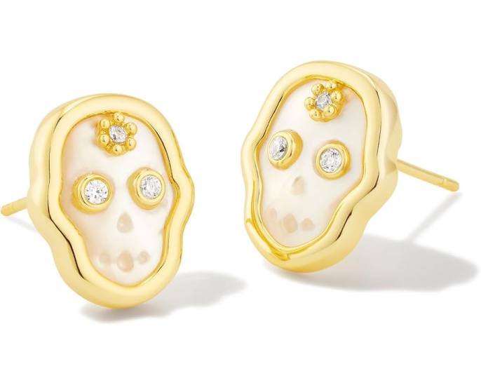 Серьги-скелеты Kendra Scott из перламутра с золотом