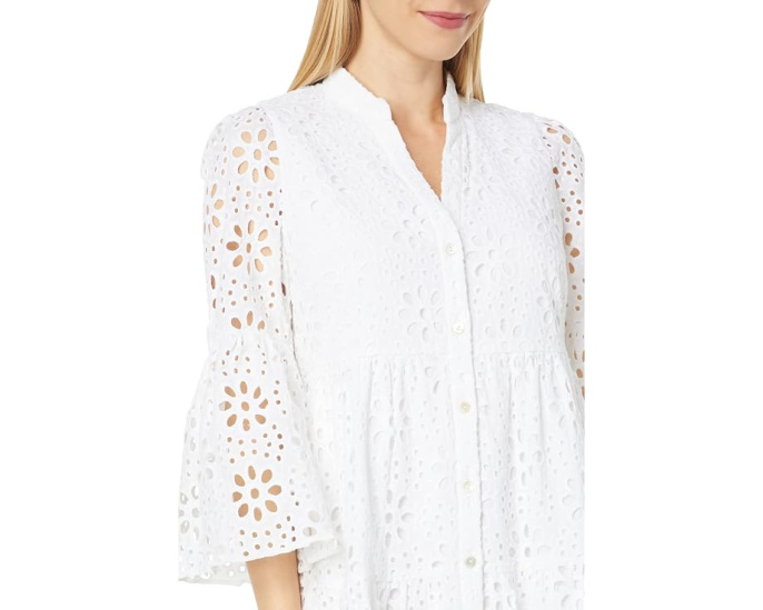 3/4 Sleeve Hazelanne Eyelet Dress