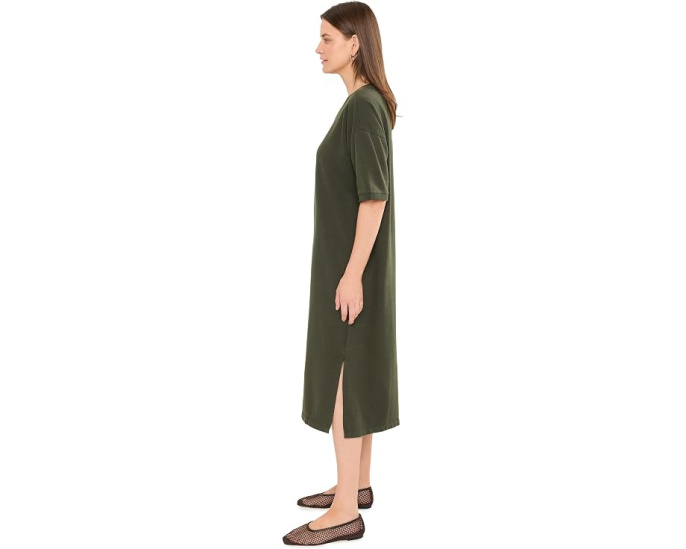 Платье Eileen Fisher миди из махры с воротником-хомутом