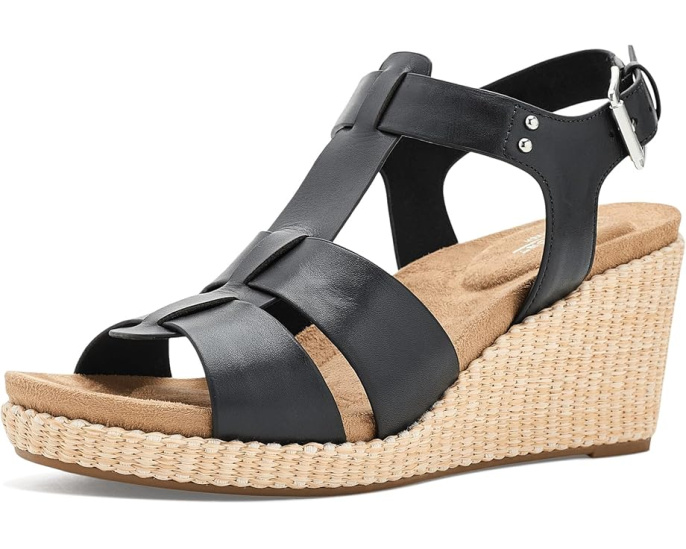 Клинья Rockport Belle с открытым носом и кожаным верхом