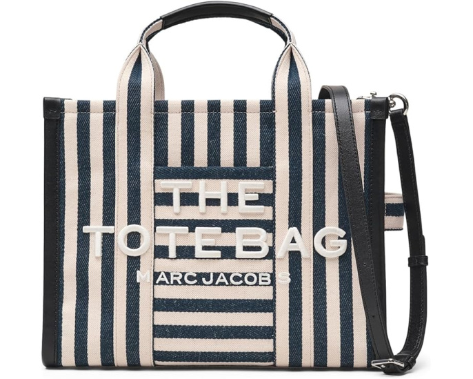 Средняя сумка-тоут Marc Jacobs The Stripe Canvas с полосатым принтом