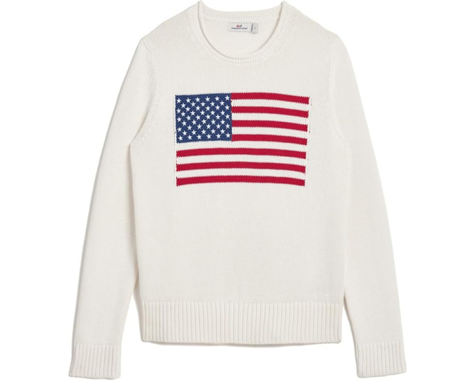 Детский свитер с воротником-хомутом от Vineyard Vines с флагом США
