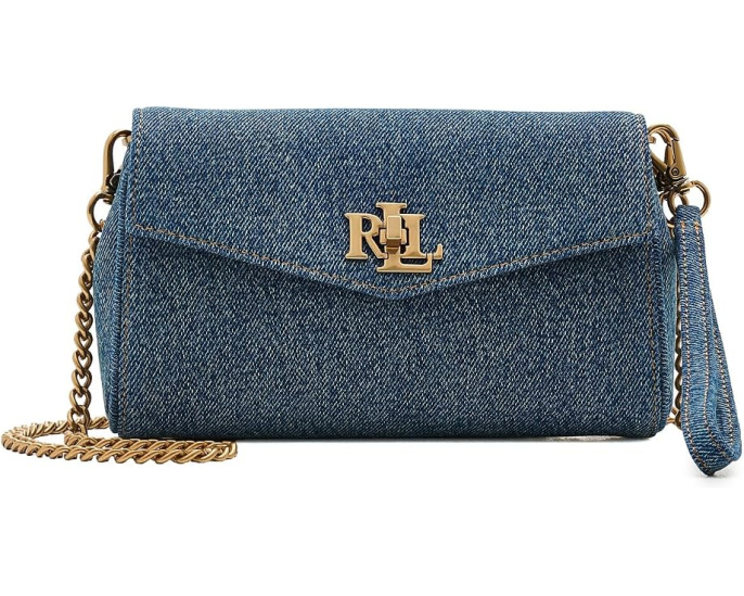 Lauren Ralph Lauren кроссбоди кошелек Washed Denim Tanner из денима