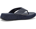 Сандалии FitFlop F Mode Toe Post из денима с кристаллами Hotfix