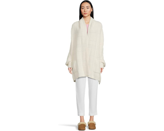 Плед-накидка CozyChic Cotton Tonal Plaid Barefoot Dreams с клетчатым принтом