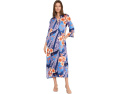 Кафтан Natori Magnolia Printed Satin Mandarin Caftan из сатина с принтом