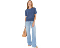 Short Sleeve Puff Sleeve Crew Neck