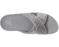 Сандалии Lulu Crinkled-shimmer Cross Slides от FitFlop с блестками