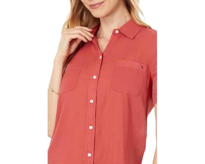 Рубашка Tommy Hilfiger Solid Camp с коротким рукавом