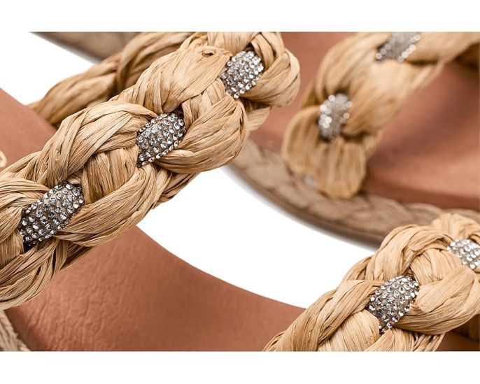 Босоножки Andre Assous Nolita Raffia на платформе из рафии с клиновидным каблуком