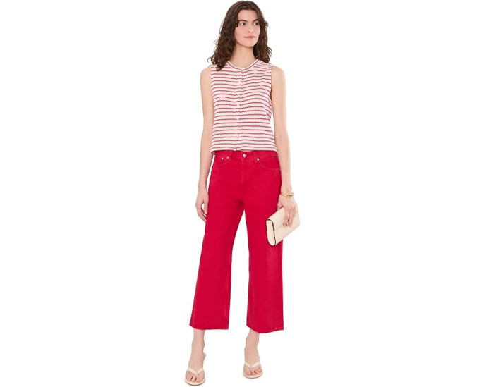Джинсы Madewell Low Slung Baggy Crop в красном цвете