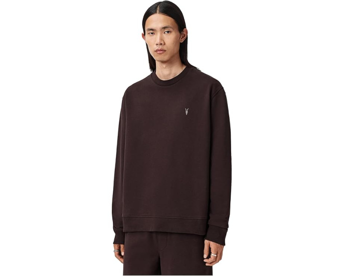 Свитшот AllSaints Asher Crew свободного кроя с вышитым логотипом