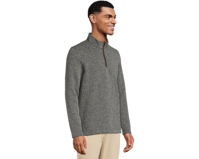Johnston & Murphy толстовка Marled Quarter-zip с воротником из искусственной замши