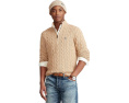 Cable-Knit Cotton Quarter-Zip Sweater