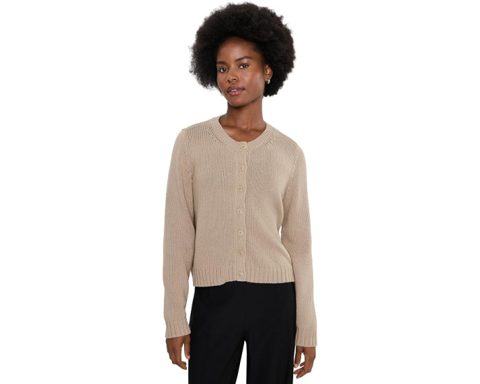 Eileen Fisher Кардиган Peruvian из хлопкового вельвета с круглым вырезом