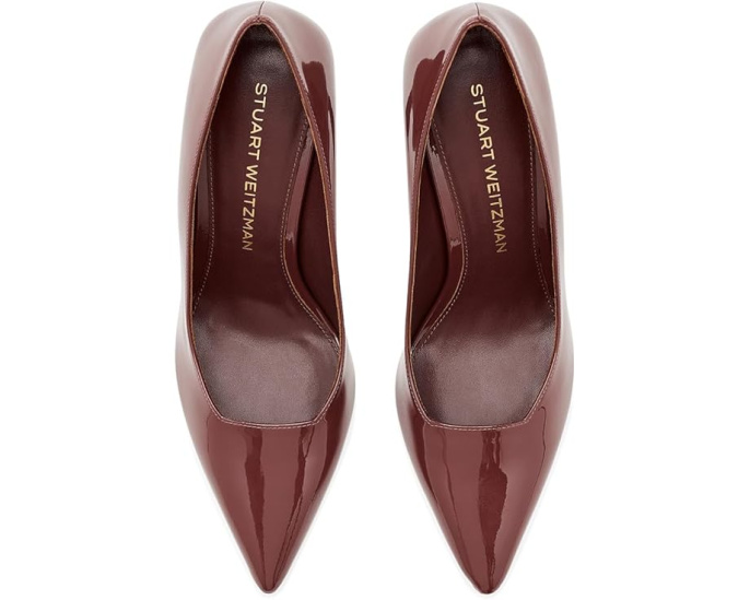 Насосы Vinnie 85 Stuart Weitzman с острым мысом и уникальным каблуком