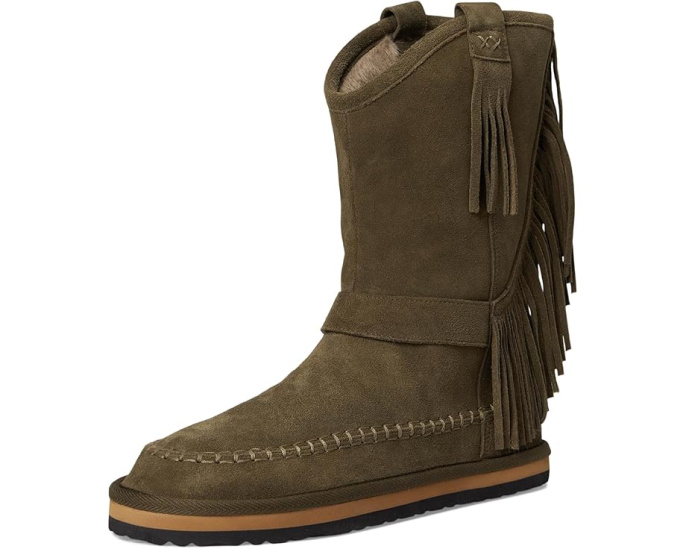 Ботинки Free People Faye Fringe Pull-On с бахромой и искусственным мехом