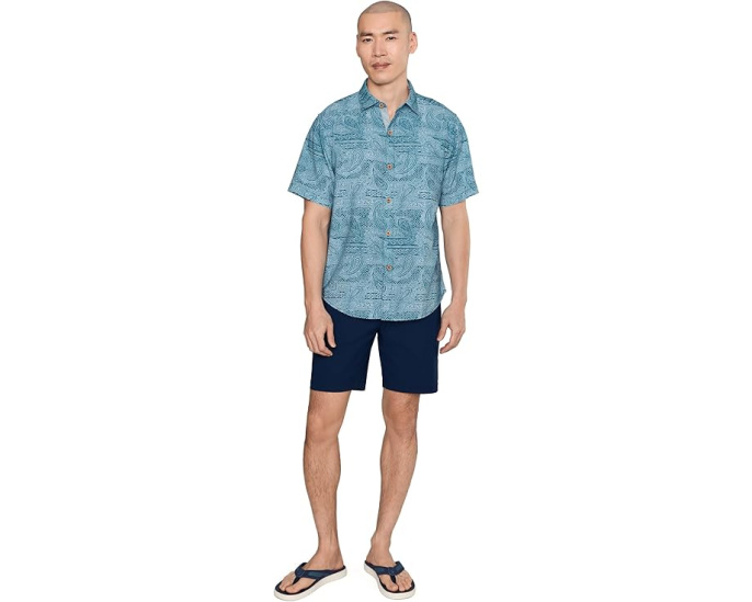 Tommy Bahama Рубашка Coastal Ease Azul Falls с тропическим принтом