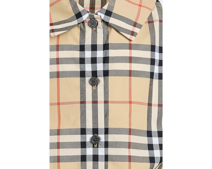 Блуза Burberry Kids Mabel с клетчатым узором и воротником на пуговицах