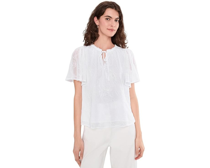 Блузка с завязкой и рукавами-крылышками Vince Camuto