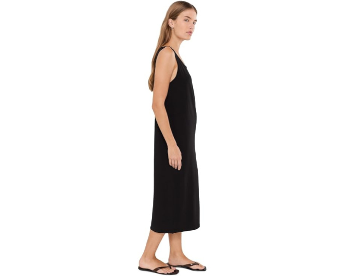 Petite Stretch Jersey Knit Scoop Neck Full Length Dress