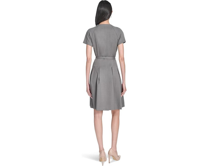 Платье-трапеция Melange Suiting с поясом от Calvin Klein