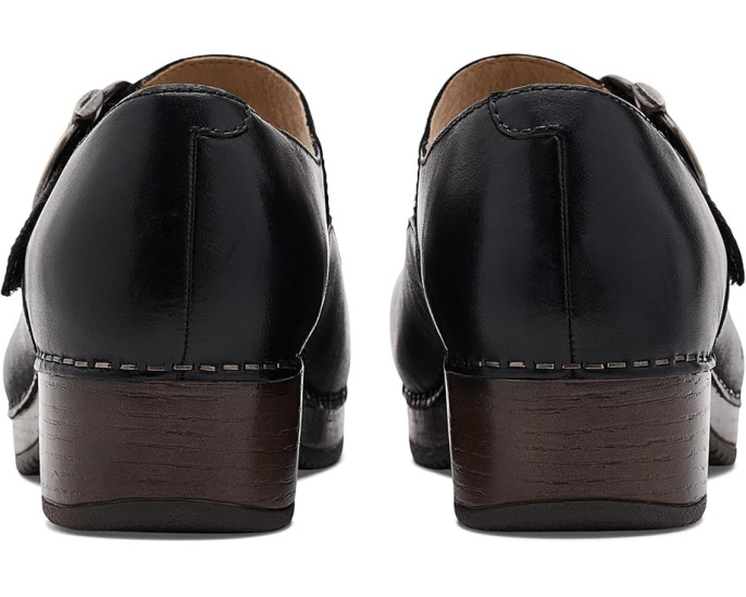 Dansko сабо Bonny Mary Jane из черной кожи с ремешком