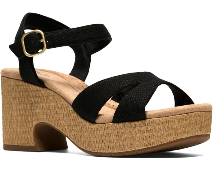 Сандалии Nerisa Twist Clarks на удобном каблуке с ремешками и стелькой Ultimate Comfort