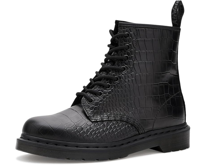 Ботинки Dr. Martens 1460 Croco с тиснением под крокодила на платформе