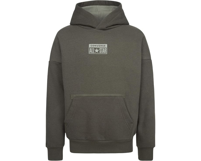 Converse Kids Relaxed Fleece Pullover Hoodie для детей Зеленый