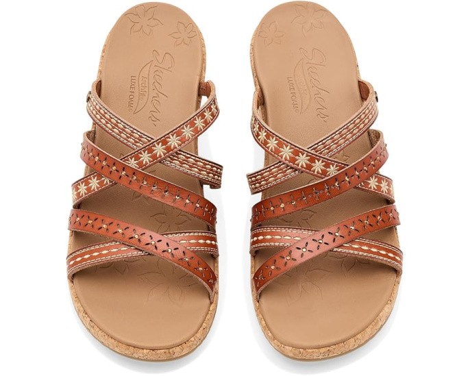 Сандалии SKECHERS Arch Fit Beverlee 2.0 Tigger Posse с искусственной кожей и пробковым клином