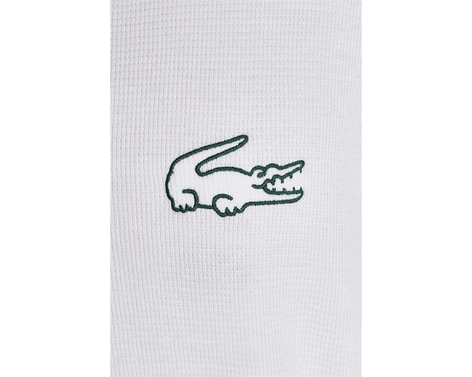 Халат Lacoste из вафельной ткани с вышитым крокодилом