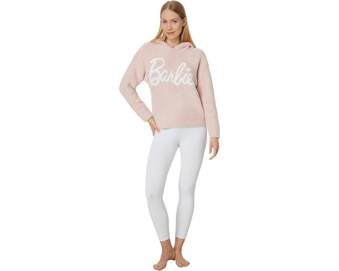 Толстовка Barefoot Dreams CozyChic Barbie с капюшоном и принтом