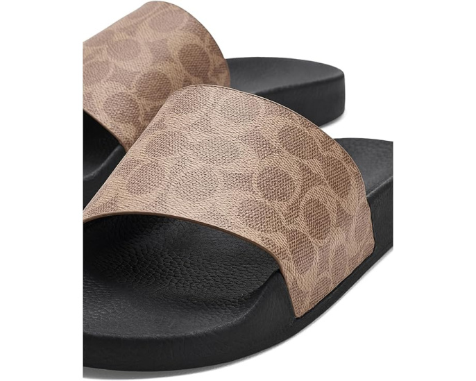 Сланцы Pool Slide In Signature Canvas COACH
