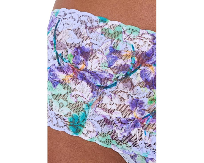 Синее стринги Printed Signature Lace Retro Thong Hanky Panky