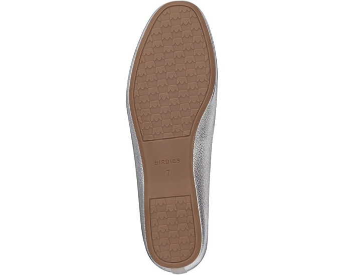 Birdies балетки Vesper Leather Flat серебристого цвета