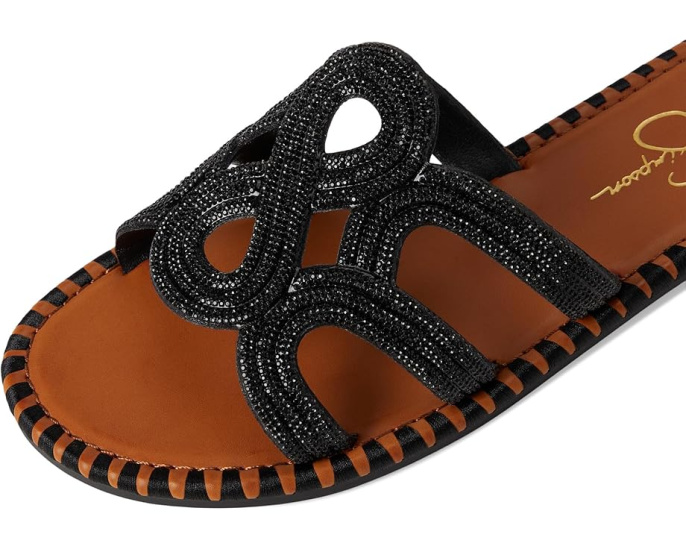 Jessica Simpson Плетеные босоножки Bria Flat с кристаллами