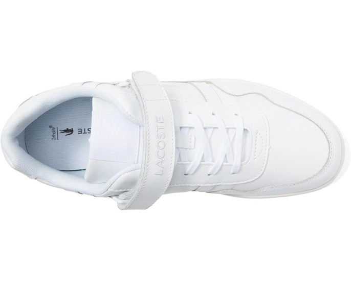 Кроссовки Lacoste T-Clip Velcro на липучке с кожаным верхом