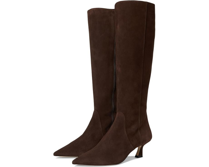 Высокие сапоги Vinnie Zip 50 на изящном каблуке из козьей кожи Stuart Weitzman