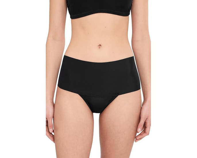 Hanky Panky BreatheSoft черные трусы стринги с высокой посадкой 3 шт
