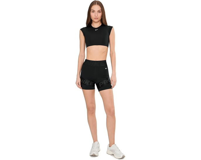 Кроп топ Nike Swim Solid с принтом Swoosh и полной подкладкой