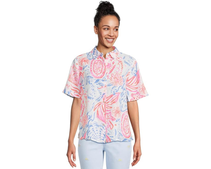 Топ Ridoc от Lilly Pulitzer из льна с принтом
