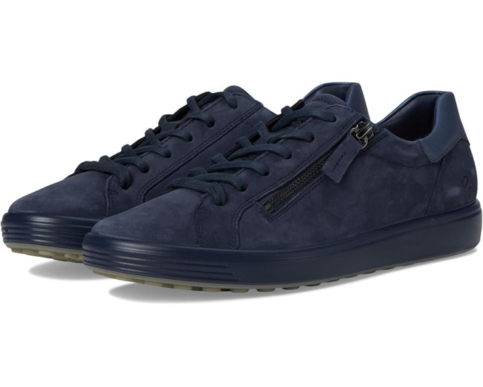 Кроссовки ECCO Soft 7 Side Zip Lace с боковой молнией и кожаным верхом
