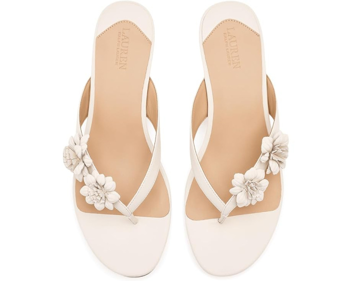 Lauren Ralph Lauren Francesca сандалии из мягкой кожи Nappa с цветочной отделкой