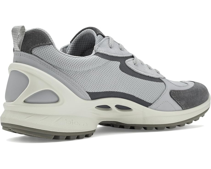 ECCO Biom Energi Sporty Lace-Up серые кроссовки из кожи и текстиля