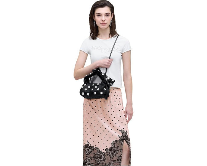 Мини-сумка Marc Jacobs The Gem Nylon Bow с бантом и съемным мешочком