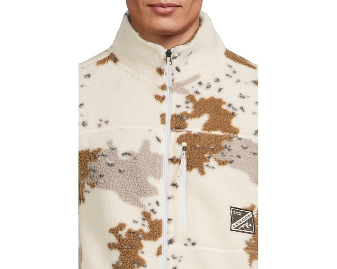 Volcom куртка Nelson Sherpa Full Zip из полиэстера с высоким ворсом белая
