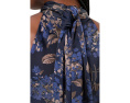 Floral Tie Neck Halter Cocktail Dress